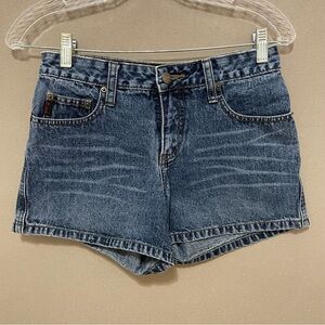 Mudd Dark Y2K Blue Jean Shorts Juniors size 3 button zip closure summer 90s